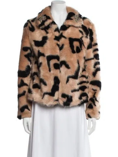 Pre-owned Shrimps Faux Fur Animal Print Faux Fur Jacket In Multi