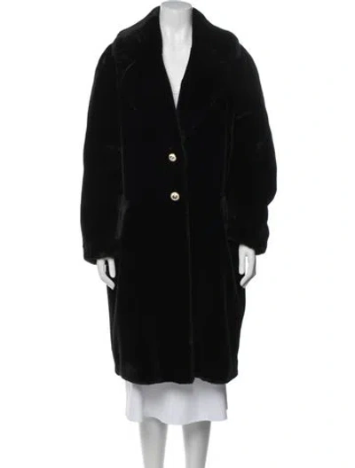 Pre-owned Shrimps Faux Fur Faux Fur Coat In Black