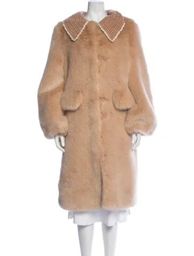 Pre-owned Shrimps Faux Fur Faux Fur Coat In Neutral