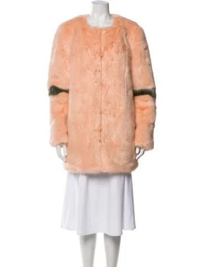 Pre-owned Shrimps Faux Fur Faux Fur Coat In Orange