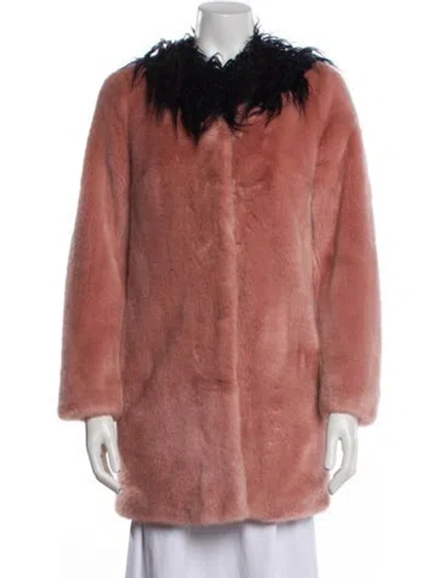 Pre-owned Shrimps Faux Fur Faux Fur Coat In Pink