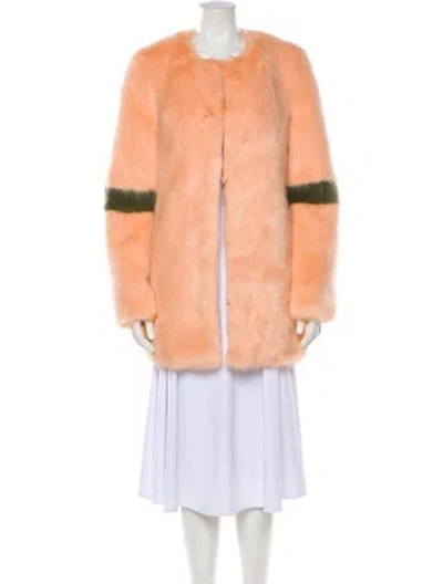 Pre-owned Shrimps Faux Fur Faux Fur Jacket In Pink