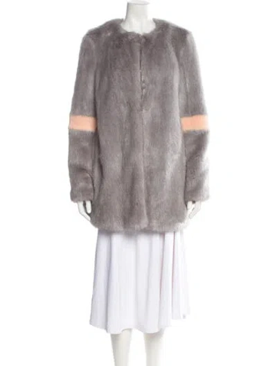 Pre-owned Shrimps Faux Fur Jacket In Gray