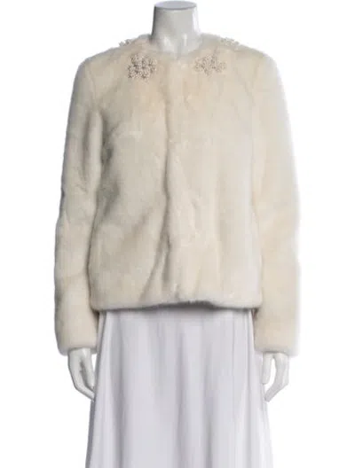 Pre-owned Shrimps Faux Fur Jacket In White