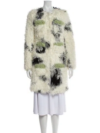 Pre-owned Shrimps Faux Fur Printed Faux Fur Coat In Multi