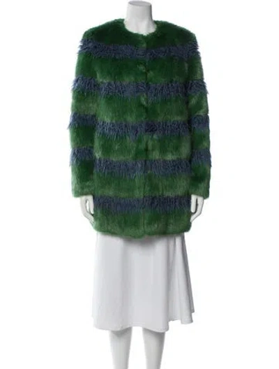 Pre-owned Shrimps Faux Fur Printed Faux Fur Jacket In Multi