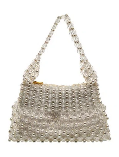 Pre-owned Shrimps Faux Pearl Top Handle Bag In White