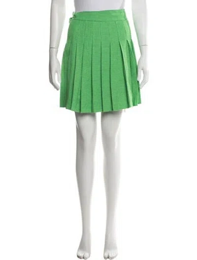 Pre-owned Shrimps Houndstooth Print Mini Skirt W/ Tags In Green
