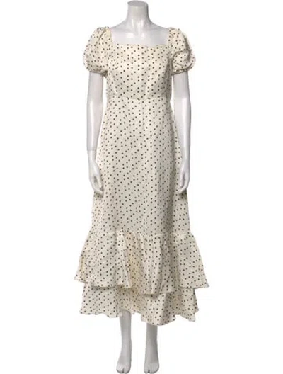 Pre-owned Shrimps Linen Long Dress In White