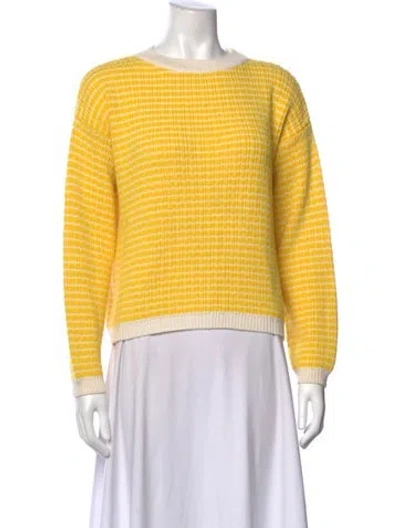 Pre-owned Shrimps Merino Wool Striped Sweater In Yellow