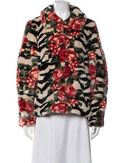 Pre-owned Shrimps Patterned Faux Fur Jacket In Neutrals