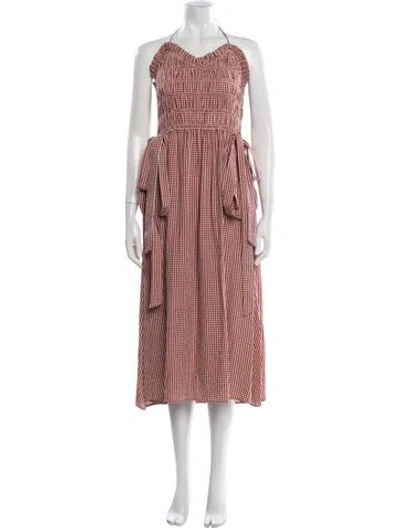 Pre-owned Shrimps Plaid Print Midi Length Dress In Multi