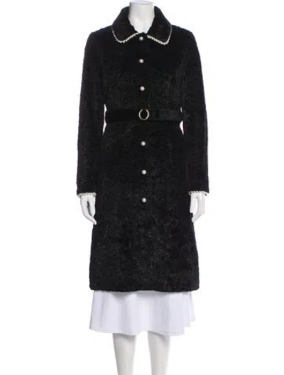 Pre-owned Shrimps Printed Coat In Black