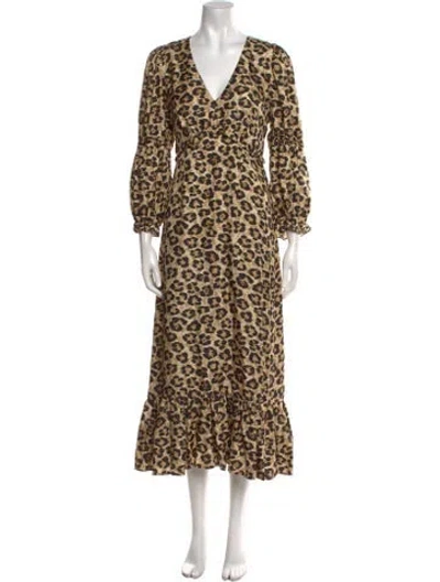 Pre-owned Shrimps Silk Long Dress In Black