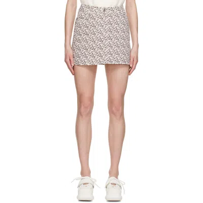 Shrimps Wave-print Cotton Mini Skirt In Brown