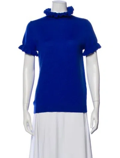 Pre-owned Shrimps Wool Mock Neck Top In Blue
