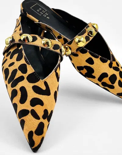 Shu Shop Alma Leopard Hair Shoe In Yellow And Black In Multi