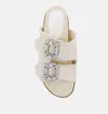 Shu Shop Bridget Sandals In Beige Canvas In Multi