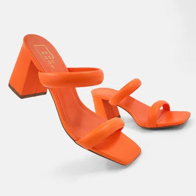 Shu Shop Cutie Girl Strappy Heels In Orange
