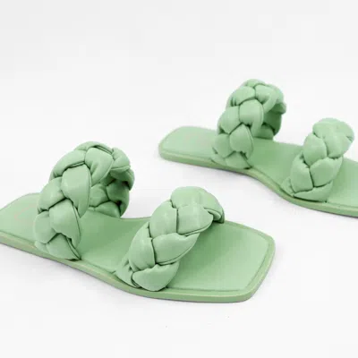 Shu Shop Daria Braided Sandal In Green In Multi