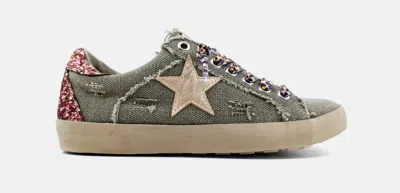 Shu Shop Kids' Girl's Paula Sneaker In Olive Canvas In Neutral