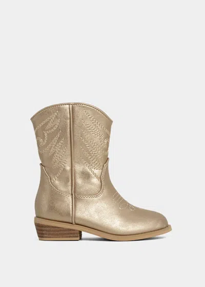 Shu Shop Kids' Girl's Zahara Mini Western Boot In Golden