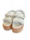 Shu Shop Lucille Platform Sandal In Gold Woven In Multi