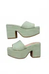 Shu Shop Serenity Platform Heel In Sage Croc In Green