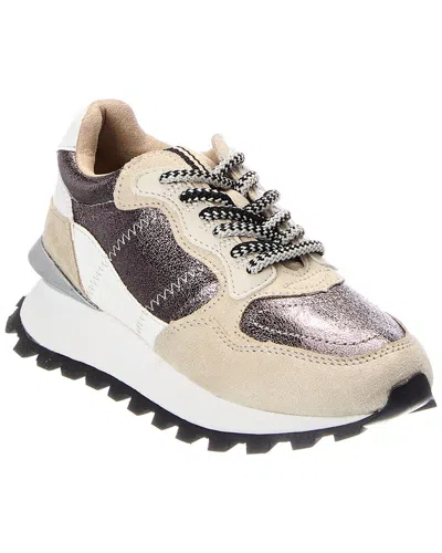 Shu Shop Kids' Shushop Phoebe Leather-trim Sneaker In Brown