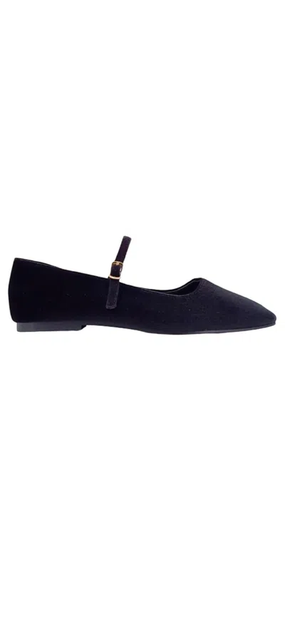 Shu Shop Women's Addison Velvet Ballerina Flat In Black