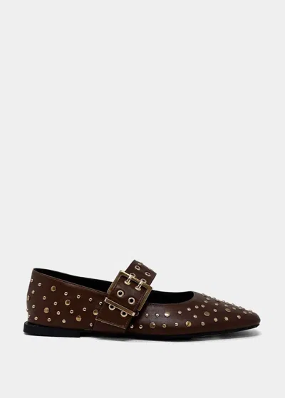 Shu Shop Women's Avril Studded Flats In Brown
