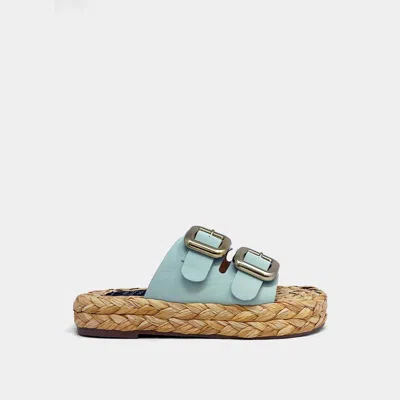 Shu Shop Women's Billie Woven Double-strap Sandal In Mint In Green