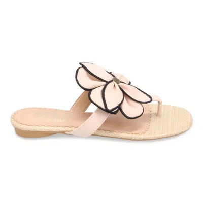 Shu Shop Women's Brylee Flower Thong Sandal In Tan-blush In Multi