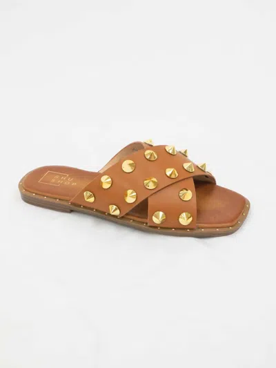 Shu Shop Women's Coraline Spike Slides In Tan In Multi