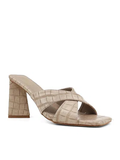 Shu Shop Women's Eartha Triangle Heel Sandal In Taupe Croco