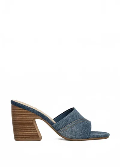 Shu Shop Women's Elsy Block Heel Slide Sandal In Denim In Multi