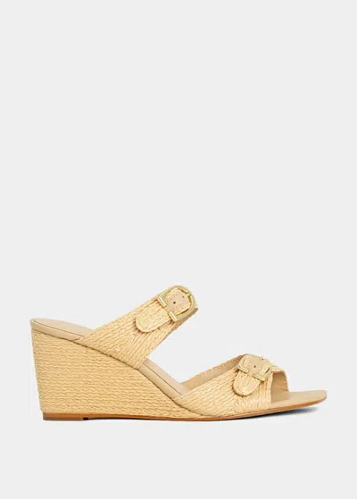 Shu Shop Women's Ignacia Woven Wedge In Beige In Gold