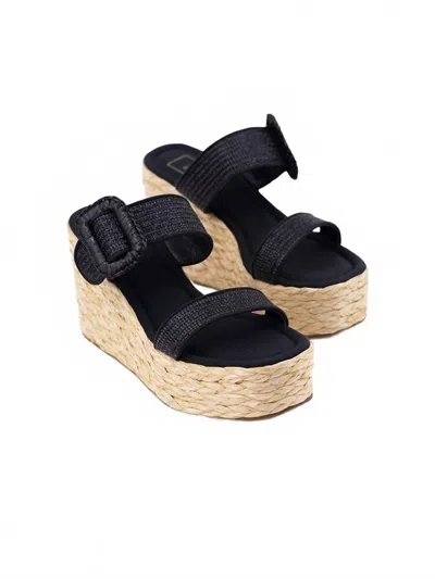 Shu Shop Women's Leena Raffia Wedge Sandals In Black