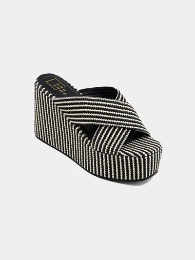 Shu Shop Women's Ludovica Woven Platform Wedge Sandal In Black