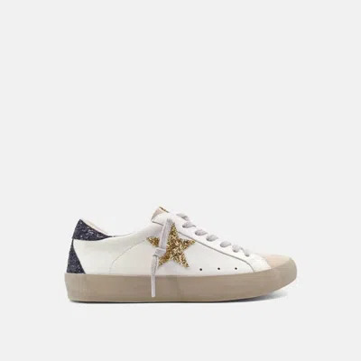 Shu Shop Pamela White Glitter Lace-up Distressed Sneakers
