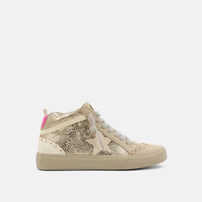 Shu Shop Women's Paulina Sneaker In Gold Snake