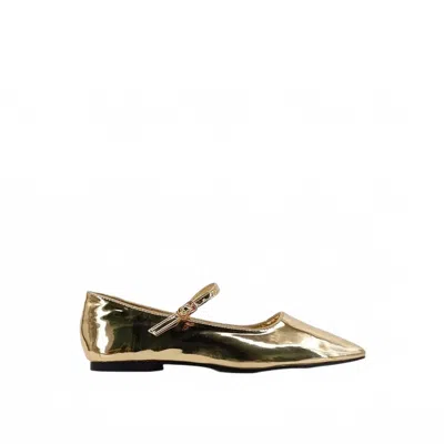 Shu Shop Women's Square Toe Ballet Flats In Gold