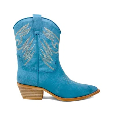 Shu Shop Women's Zahara Cowboy Boot In Sky Blue