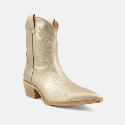 Shu Shop Women's Zahara Cowgirl Boot In Gold
