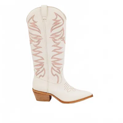Shu Shop Women's Zerena Cowboy Boots In Bone In Neutral