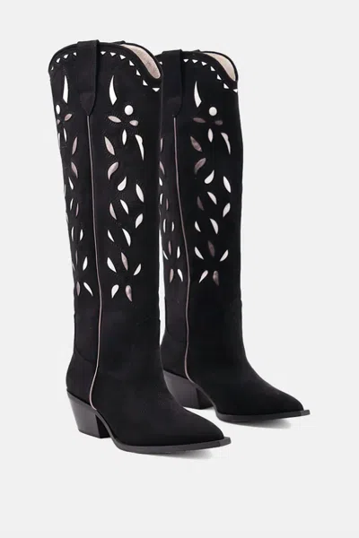 Shu Shop Women's Zooey Cowboy Knee High Boot In Black