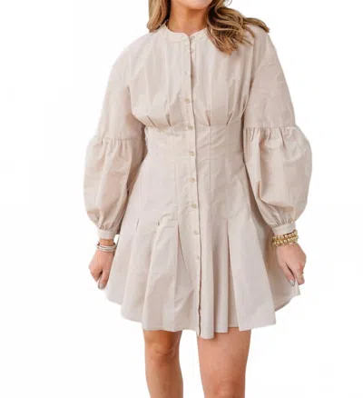 Shug Bolanle Mini Dress In Beige In Metallic