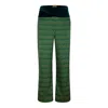 Shumingyu Women's Velvet Poem Green Wide Leg Pants In Green