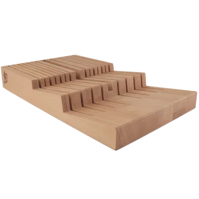Shun 15 Slot In-drawer Knife Tray In Brown
