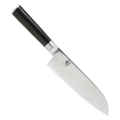 Shun Classic 7" Hollow-ground Santoku Knife In Black